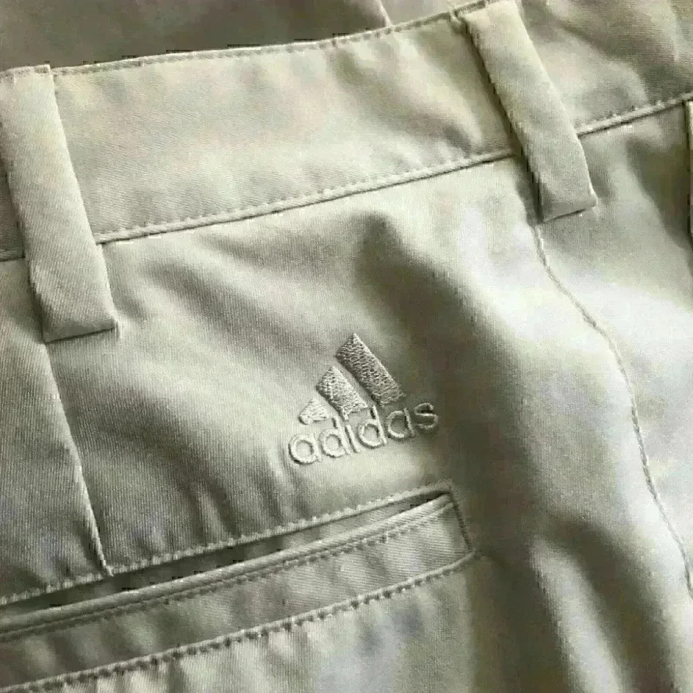 Adidas Beige Golf Pants  Stretch Flat Front Athleisure Active Wear - Picture 5 of 8